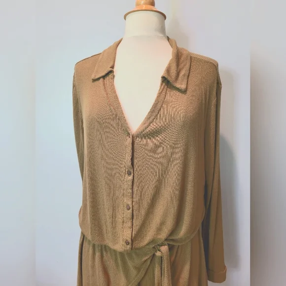 Free People Beach Lively Romper Tropical Nut SZ M - Picture 2 of 10